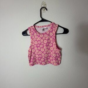 H&M Pink and Yellow Floral Tank Top